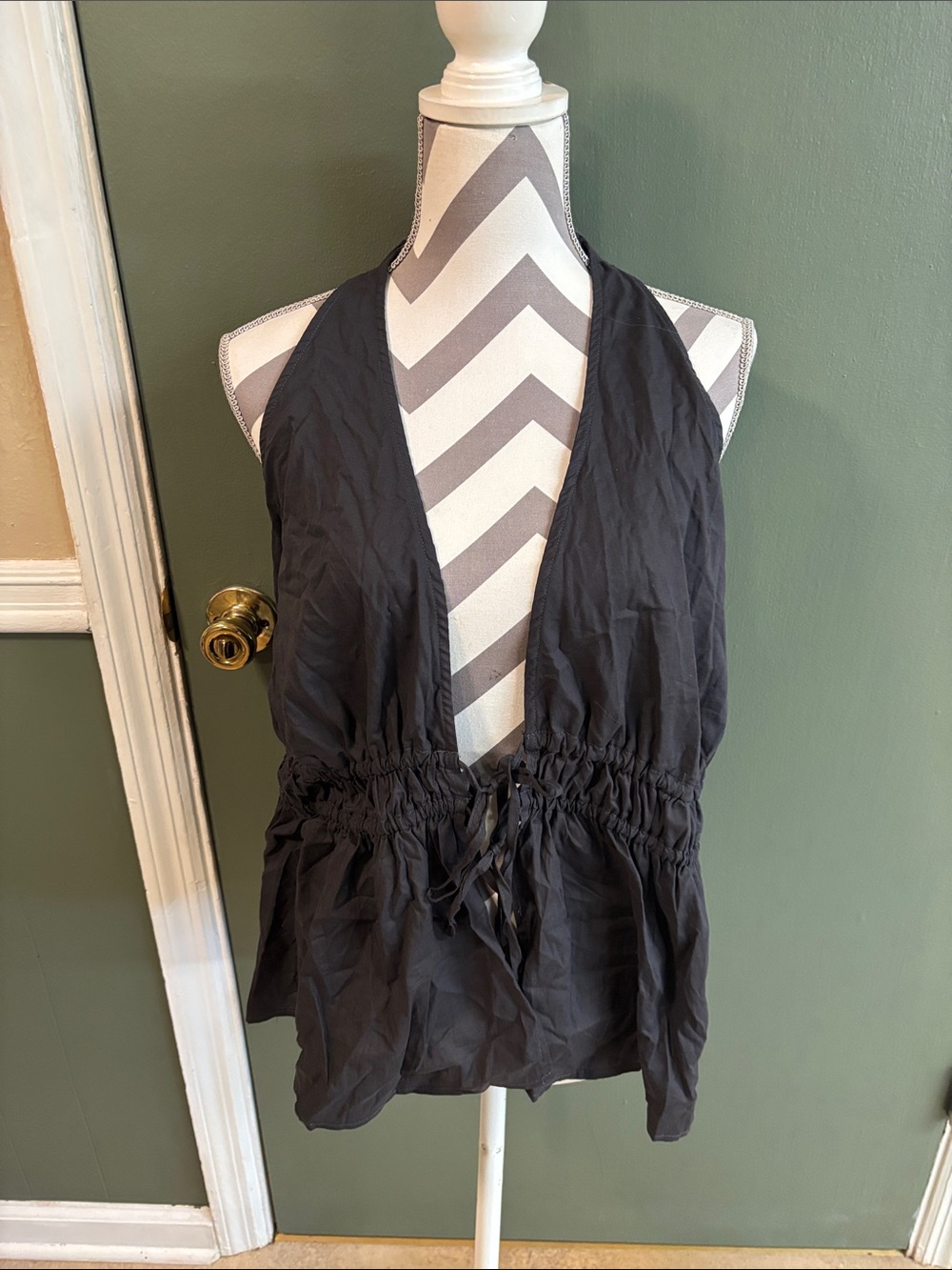 torrid Charcoal Gray Deep V Halter Tank